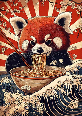 Red Panda Eating Ramen