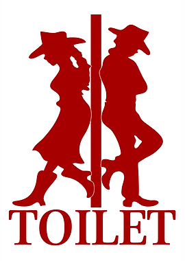 Western Cowboy Toilet Sign