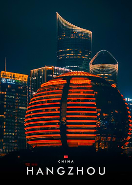 Hangzhou Cityscape at Night