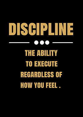 Discipline quote on black background