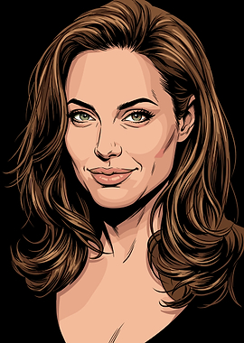 Angelina Jolie Portrait Illustration