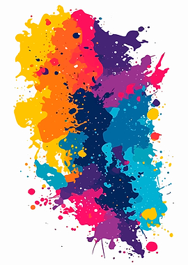 Colorful Paint Splatter Explosion