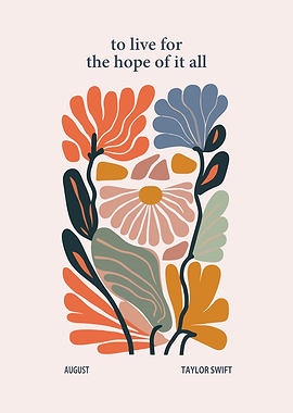 Taylor Swift August Floral Art