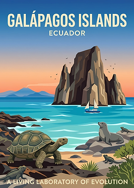 Galapagos Islands Travel Poster