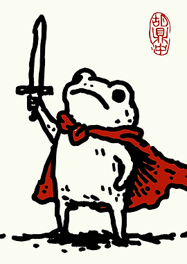 Frog Warrior with Sword and Cape