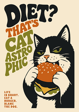 Diet Cat Poster Print