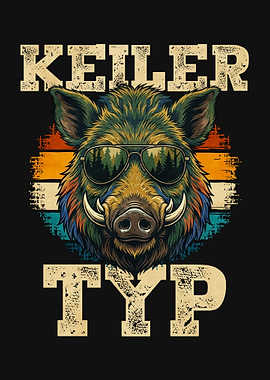 Cool Wild Boar with Sunglasses Keiler TYP