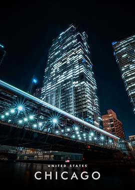 Chicago Cityscape at Night