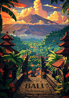 Bali Indonesia Travel Poster
