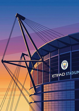 Manchester City Etihad Stadium Sunset