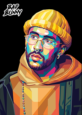 Bad Bunny Pop Art Portrait
