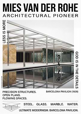 Mies van der Rohe Architectural Pioneer Poster