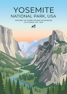 Yosemite National Park Vintage Poster
