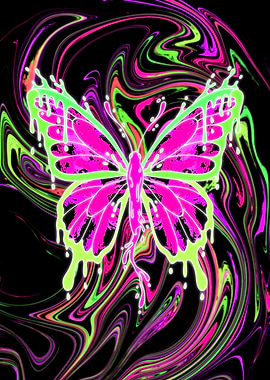Liquid Neon Butterfly