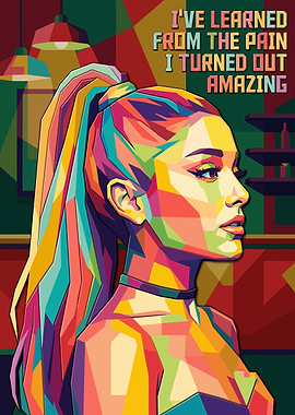 Ariana Grande Pop Art Portrait