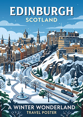 Edinburgh Winter Wonderland Travel Poster