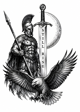 Spartan Warrior with Eagle and Sword