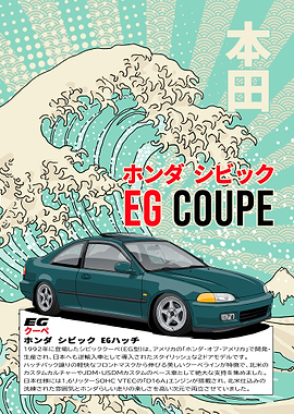 Honda Civic EG Coupe Poster