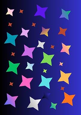 Colorful Stars on Gradient Background