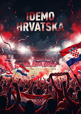 Croatian Fans at a Soccer Match