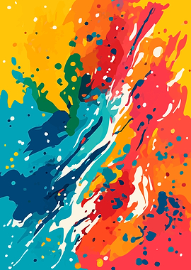 Vibrant Abstract Paint Splatter Art