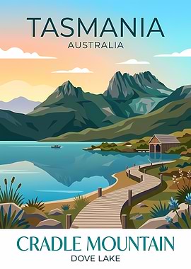 Cradle Mountain Dove Lake Tasmania Poster