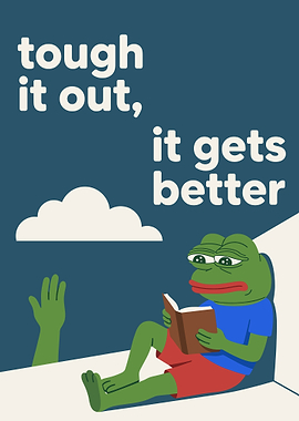 Pepe the Frog reading a book