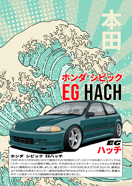 Honda Civic EG Hatch Poster