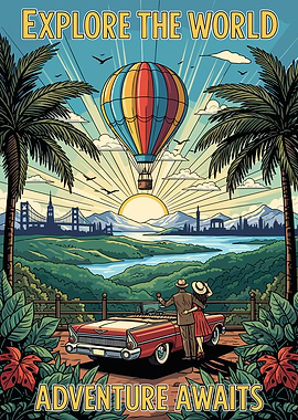Retro Travel Adventure Poster