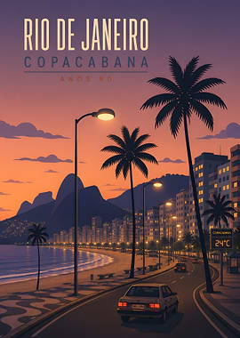 Rio de Janeiro Copacabana 90s Sunset