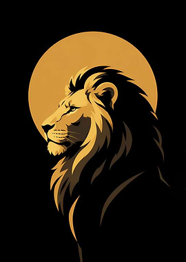 Majestic Lion with Golden Halo