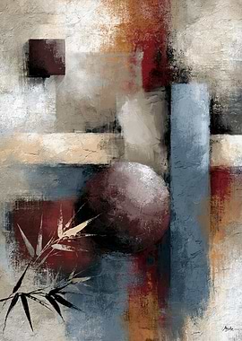 Wabi-Sabi Abstract Modernism No. 01 – Bamboo Silence Wall Art