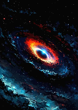 Vibrant Black Hole in Space