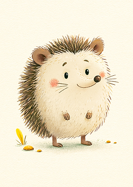 Cute Little Hedgehog - Adorable Neutral Animal Art