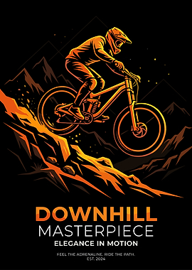 Downhill Mountain Biker Poster