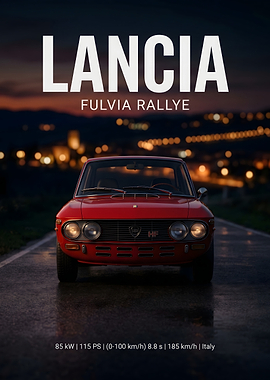 Lancia Fulvia Rallye Poster