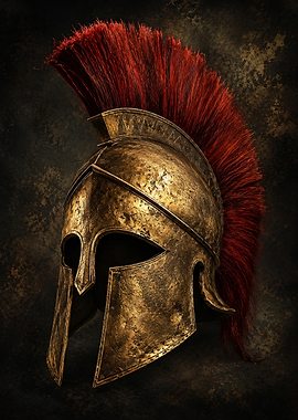 Spartan Helmet with Red Plume