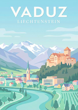 Vaduz Liechtenstein Travel Poster