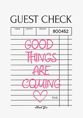 Guest Check with Inspirational Message