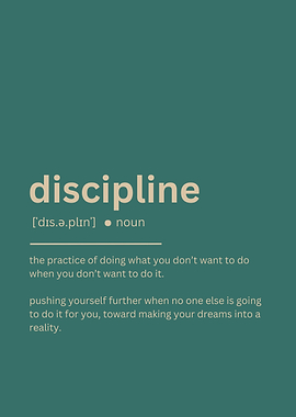 Discipline Definition motivation wall art