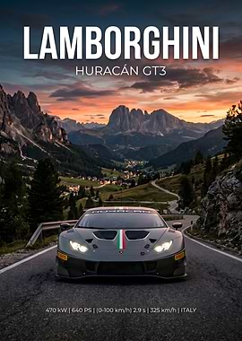 Lamborghini Huracan GT3 in Italian Alps