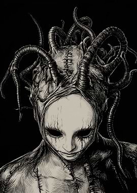 Horror Creature with Tentacles