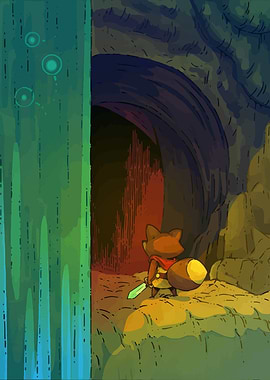 Fox Warrior Enters Dark Cave