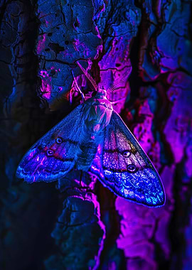 Moth on Tree Bark