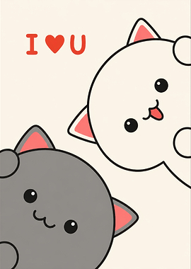 Cute Cats Saying I Love You