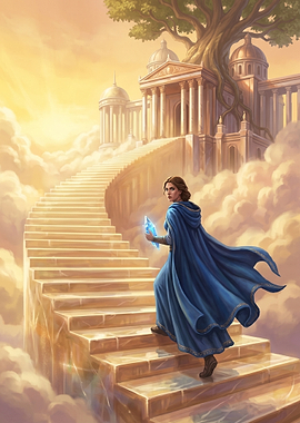 Woman Ascending Stairway to Heaven