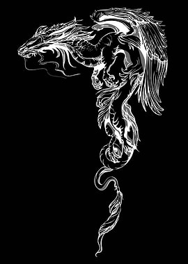 White Dragon Tattoo Design