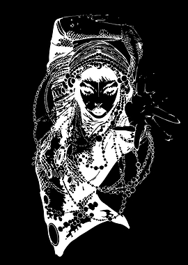 Mysterious Woman with Snake and Jewelry