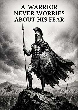 Spartan Warrior on a Cliff