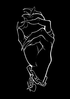 Gothic Hand Holding Poisoned Apple